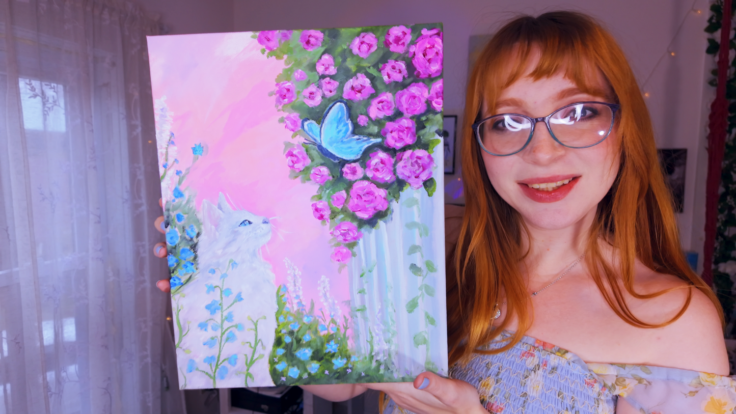 Sunset Garden Stroll | Original Oil Painting | 11x14in