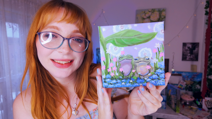 Frog Friends | Original Oil Painting | 6x6in