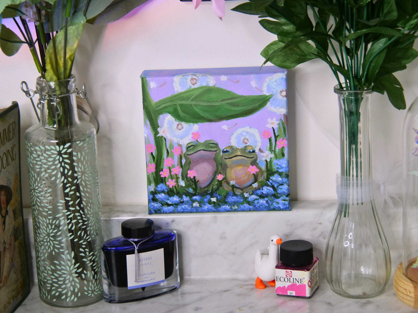 Frog Friends | Original Oil Painting | 6x6in