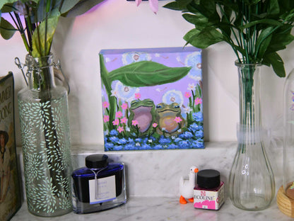 Frog Friends | Original Oil Painting | 6x6in