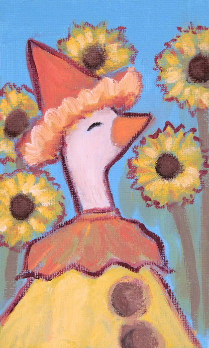 Sunflower Serenade | Original Oil Painting | 3x5in Mini